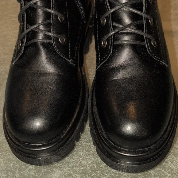 Black Lace-Up Women's Boots - Picture 6 of 7